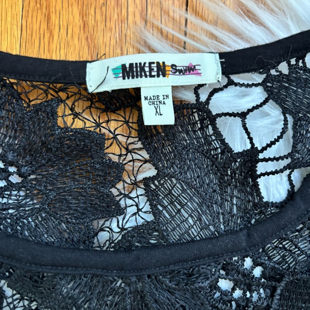 Black Crochet Miken Swim Coverup Dress - Picture 4 of 4